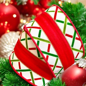 Wire Edged Christmas Ribbon,2.5”,Christmas Wired Ribbon ,Christmas Wreath ,Christmas Tree Ribbon ,Christmas Cake Ribbon,USA Import