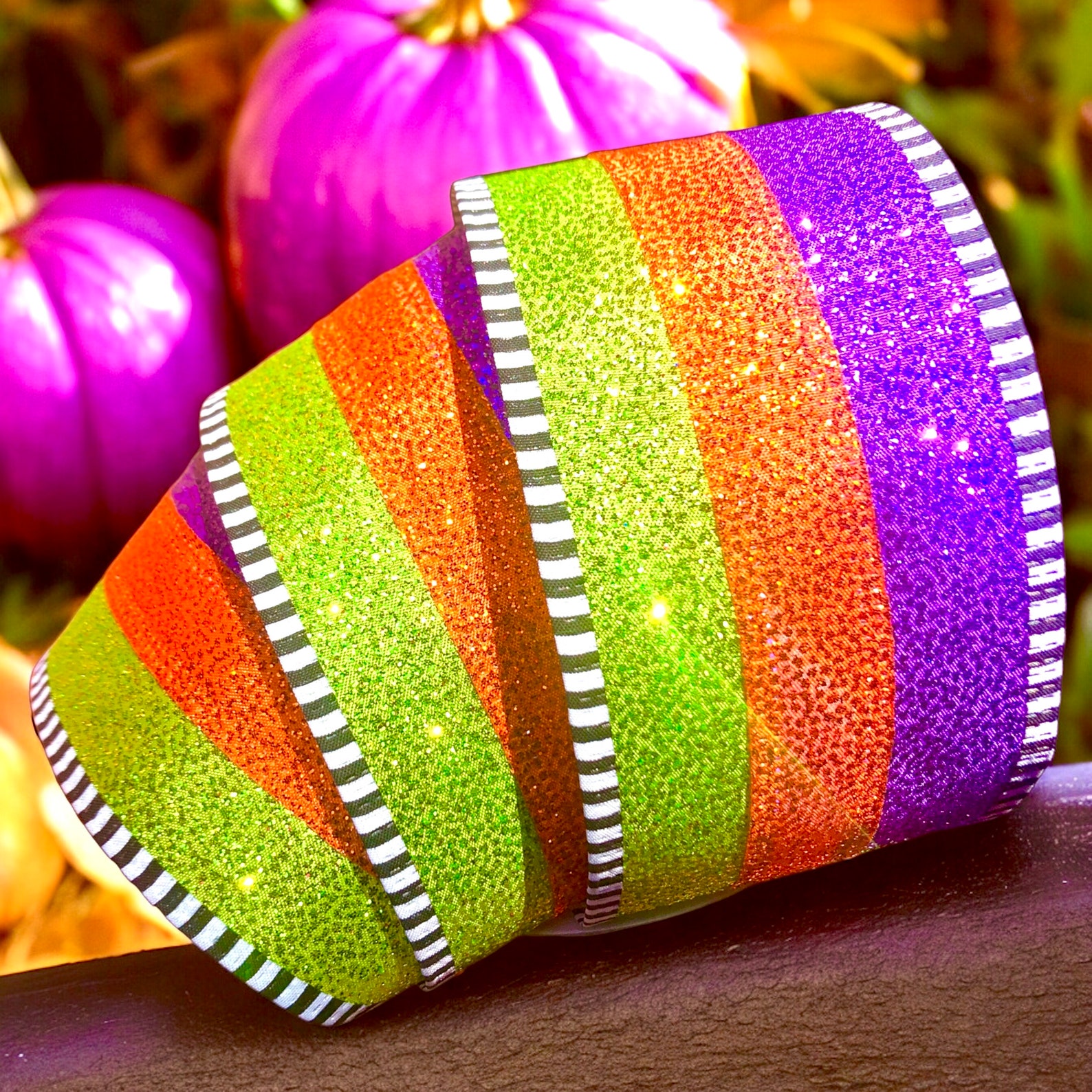 Wire Edge Halloween Ribbon 2.5” Halloween Wreath, Halloween Glam ...