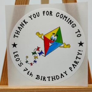 Aquiloni, Etichette adesive di compleanno, Adesivi per sacchetti regalo, Celebrazione, Grazie, Bomboniere personalizzate, Etichette personalizzate per bambini, Giocattoli