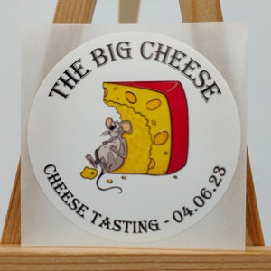 Degustación nocturna de queso, promoción, etiquetas, adhesivos, poliéster brillante satinado de primera calidad, repostería, etiquetas personalizadas para bebidas, chutneys, regalos