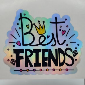 Beste vrienden, vrienden, Bestie stickers, etiketten, wijnetiket, drankstickers, holografische stickers, laptop, telefoonhoesje, pc, stickers