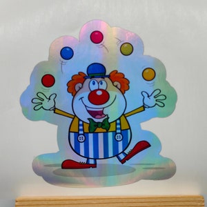 Acto de payaso malabarista, artistas de circo, lindo, divertido, pegatina holográfica, calcomanías, pegatinas cómicas, película, computadora portátil, monitor, álbum de recortes