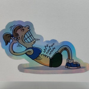 Sticker abdos pour femme, entraînement de gym, effort physique, exercice difficile, autocollant holographique, décalcomanies, étiquettes, entraînement d'entraînement