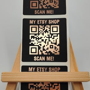 45 mm quadratisches Roségold, QR-Codes Promotion-Aufkleber, matt schwarzes Vinyl Individuell foliert, Kerzenaufkleber-Etiketten, Werbeartikel, Umschlag Aufkleber