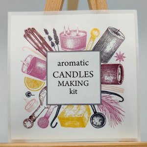 Etichette per kit per la creazione di candele aromatiche, etichette adesive per bomboniere per candele, etichette personalizzate, personalizzate, adesivi per contenitori, creazione di candele
