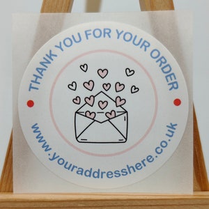 Bedankt, Happy Mail Post Etiketten Stickers, Satijnglans, Branding, Promotioneel, Gepersonaliseerd, Op maat gemaakt, Gepersonaliseerd, Verpakking Envelopzegels