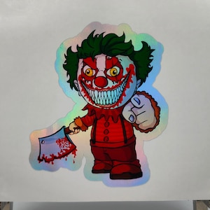 Payaso Asesino, Noche De Terror, Pegatinas Holográficas, Películas De Terror, Cine, De Miedo, Calcomanías, Ley De Circo, Halloween, Truco O Trato