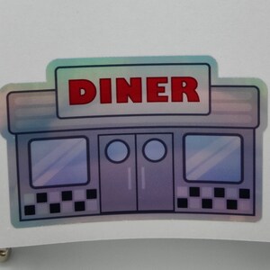Retro American Diner, Comida Rápida, Batidos, Pegatina Holográfica, Calcomanías, Calcomanías, Etiquetas, Pegatinas de Menú, Comedor de la Vieja Escuela