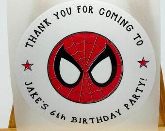 Personalised, Stickers, Birthday, Spider, Mask, Costume, Web, Boy, For Him, Son, Party, Sweets, Presents, Thank You, Insects