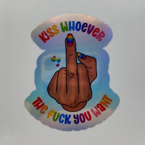 Dedo Medio, LGBTQ, Colores Del Arco Iris, Señales Divertidas, Señales Groseras, No Te Importa, Etiquetas De Signos, Holográfico, Calcomanías, Pegatinas De Mensajes