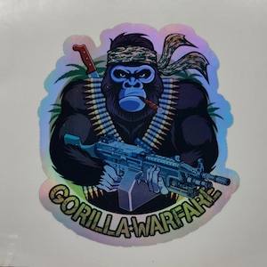 Guerra de gorilas, adesivo holográfico, animal, decalques, soldados, adesivos, decalques, ferramentas, etiquetas, adesivos infantis, exército, forças especiais