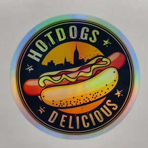 New York Hot Dogs, Take Away, Street Food, Fast Food, Decalcomanie Olografiche, Adesivi Per Laptop, Custodia Del Telefono, Custodia Del PC, Adesivi Per Porte, Etichette