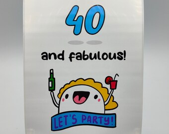 Any Age, Fabulous, Let's Party, Funny Wine Labels Stickers, Gift Wine Bottle Labels, Thank You, Party Gift, Humorous Wine Label, Cartoon