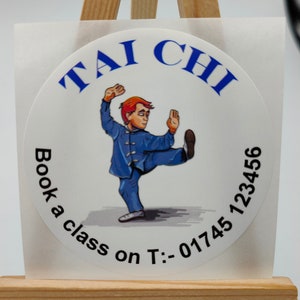 Tai chi, labels wit premium satijnglans poly, judo, king fu, vechtsporten, heide, welzijn, cardio, meditatie, ontspannend