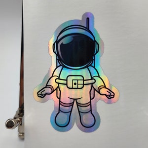 Astronauta, Adesivo olografico, Astronauta, Spazio, Nasa, Viaggio, Passeggiata nello spazio, Missione lunare, Laptop, Custodia per telefono, PC, Porta, Adesivi, Decalcomanie