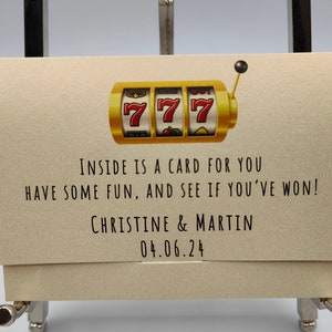 777 Slots, Porta biglietti da grattare per bomboniere, Porta biglietti della lotteria, Carte della lotteria, Lucky In Love, Personalizzato, Porta carte, Bomboniere