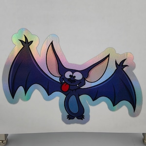 Murciélago Goofy, Pegatina, Lindas Pegatinas de Halloween, Noche de Terror, Pegatina Holográfica, Películas de Terror, Películas, Calcomanías, Ley de Circo, Truco o Trato