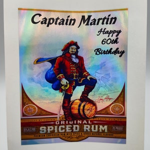 Captain Morgan Personalised Custom Bottle Label, Birthday, Special Occasion, Wedding, Spiced Rum, Alcohol, Spirits, Adult Drinks, Party Gift