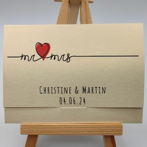 Cadeau de mariage, M. et Mme, porte-cartes à gratter, billet de loterie, porte-bonheur, chanceux en amour, personnalisé, portefeuilles pour cartes de loto