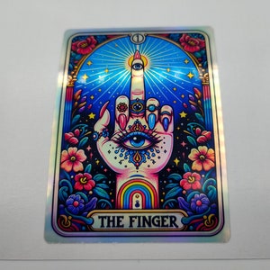 Die Finger-Tarot-Karte, holografischer silberner Aufkleber, Sternzeichen, Horoskop, magisch, geheimnisvoll, Laptop, Aufkleber, Geburtstags-Sternzeichen, Verkauf, Basteln