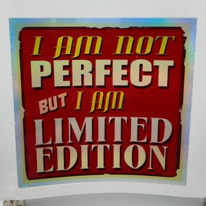 Édition limitée, Je ne suis pas parfait, Stickers inspirants, Merci, Sticker holographique, Décalcomanies, Étiquettes, Stickers motivants, Étiquettes, enseignes