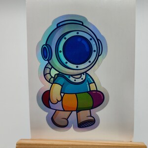 Diver Boy, adesivo holográfico, super-herói, decalques, adesivos de quadrinhos, filme, laptop, mesa, monitor, álbum de recortes