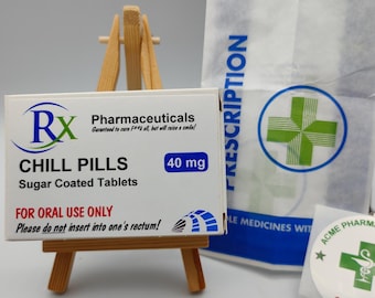 Joke Chill Pills, Fake Tablet Box, Funny, Novelty, Cheeky, Stocking Fillers, Secret Santa, Husband, Wife, Brother, Sister, Birthday, Take A