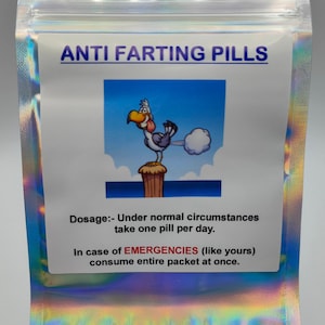 Joke Anti Farting Pills, Fill Your Own, Sweets, Fun, Flatulence, Sweet Bag, Stocking Fillers, Husband, Wife, Brother, Sister, Prescription