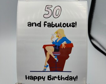 50 And Fabulous!, Wine Labels Stickers, Gift Wine Bottle White Labels For Gifting, Thank You, Party Gift, Humorous Wine Label, Any Age Label