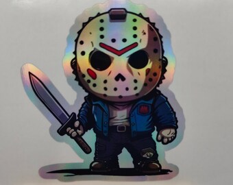 Masked Bösewicht, Holo Aufkleber, Horror Charakter, Horrorfilme, Unheimlich, Laptop Aufkleber, Bösewicht, Bogey Mann, Bösewicht