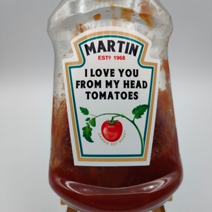 Novelty Custom Tomato Ketchup Label, Personalised Custom Sticker Label For Gifts & Events, Any Text, Funny Gift, Joke Gift, Stocking Filler