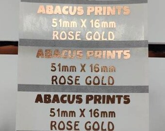 Clear Foiled Rectangular Custom Foiled Wedding Labels, Stickers, Small Labels, Favours, Gifts, Wedding Favors, Rose Gold, Silver, White Text