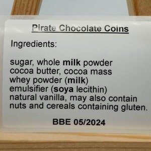 Food Ingredient Contents Labels, Allergen List, Sweet Contents, Custom Personalised, Label Stickers, Postage Stickers, Wedding Favor