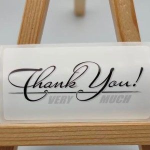 Muchas gracias, etiquetas adhesivas, polivinílico brillante satinado premium blanco, nueva dirección, notificación de dirección, pegatinas para sobres, apreciación