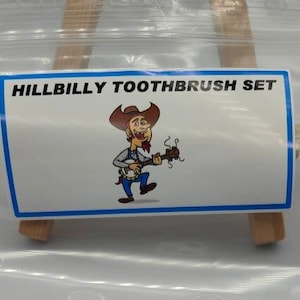 Hinterwäldler Zahnbürsten Set, Praktische Witze Etiketten, Weihnachtswitz, Weiße Poly Etiketten, Mann, Frau, Bruder, Schwester, Weihnachtsgeschenke, Zahnbürste