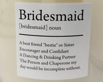 Bridesmaids Candle Labels White Square, Stickers, Candle Labels, Labels, DIY Candle Label, Wedding Favors, Gifts, Wedding Candles, Marriage