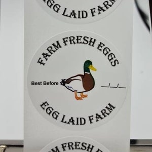 Etiketten Wit Premium Satijn Glanzend Poly, Boereneieren, Eendeneieren, Verse Eieren, Etiketten, Gepersonaliseerde, Aangepaste Etiketten Voor Drankjes, Chutneys, Kartons,
