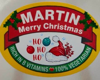 Weihnachten personalisierte Brotaufstrich Aufkleber Etiketten, Lebensmittel, Brotaufstrich, Hochzeitsgeschenke, Partygeschenke, Liebe, Hass es, Toastie Brotaufstrich, Toast