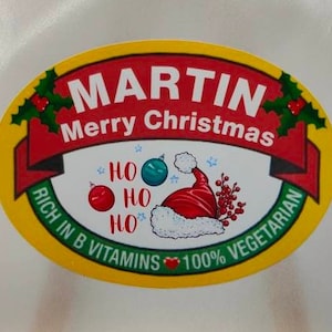 Etichette adesive per panini personalizzati di Natale, cibo, panini, bomboniere, bomboniere, amore, odio, toastie, toast