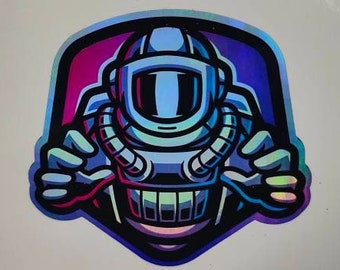 Spaceman Astronaut, Holographic Sticker, Travel, Decals, Nasa, Bicycle Labels, Laptop Stickers, Decals, Item Stickers, Nasa, Kids Stickers