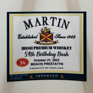 Mini Whiskey Personalised Custom Bottle Label, Birthday, Special Occasion, Wedding, Irish, Alcohol, Spirits, Adult Drinks, Party Gift