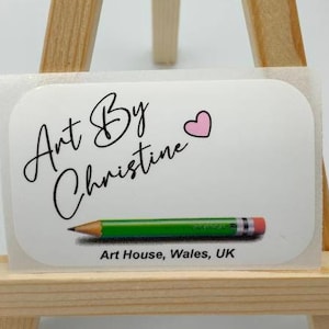 55mmx 35mm Premium Satin Gloss White, Artist, Creative, Painter, Drawing, Design, Custom Personalised, Graphic Designer