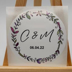5 Sizes Flower Wreath, Premium Gloss White, Labels, Envelope Seal Labels, Promotion Stickers Labels, Love Labels Stickers, Favor Stickers