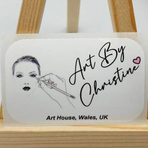 55mmx 35mm Premium Satin Gloss White, Artist, Creative, Painter, Drawing, Design, Custom Personalised, Graphic Designer