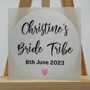 Bride Tribe Hen Weekend Labels White Premium Satin Gloss Poly, Home Brew, Etichette personalizzate per bevande, chutney, regali, alcol