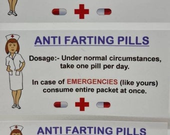 Fun Practical Joke Anti Farting Sweet Labels, White Poly Labels For Stocking Fillers, Husband, Wife, Brother, Sister, Best Friends, Gifts