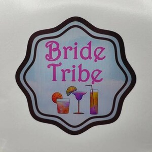 Bride Tribe, Poly Silver Brushed Gloss Stickers, Wedding Labels Stickers, Hen Party, Nights Out, Party Time, Celebration, Girls Night, Fun