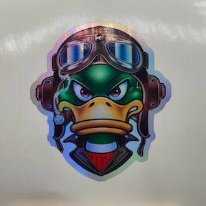 Casque volant canard, décalcomanie, autocollant pour enfants, fumer, moto, autocollants de casque, ordinateur portable, autocollants de l’armée, avion, ciel, drôle, humoristique