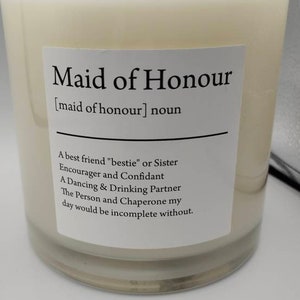 Maid Of Honour, Candle Labels White Square, Stickers, Candle Labels, Labels, DIY Candle, Wedding Favors, Gifts, Wedding Candles, Marriage