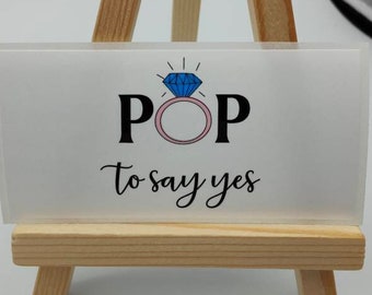 Pop To Say Yes、ミニシャンパン/プロセッコボトル、結婚式、フレシネ、誕生日、お祝い、パーティー、ギフト用の白いポリラベル、フレシネ 20cl